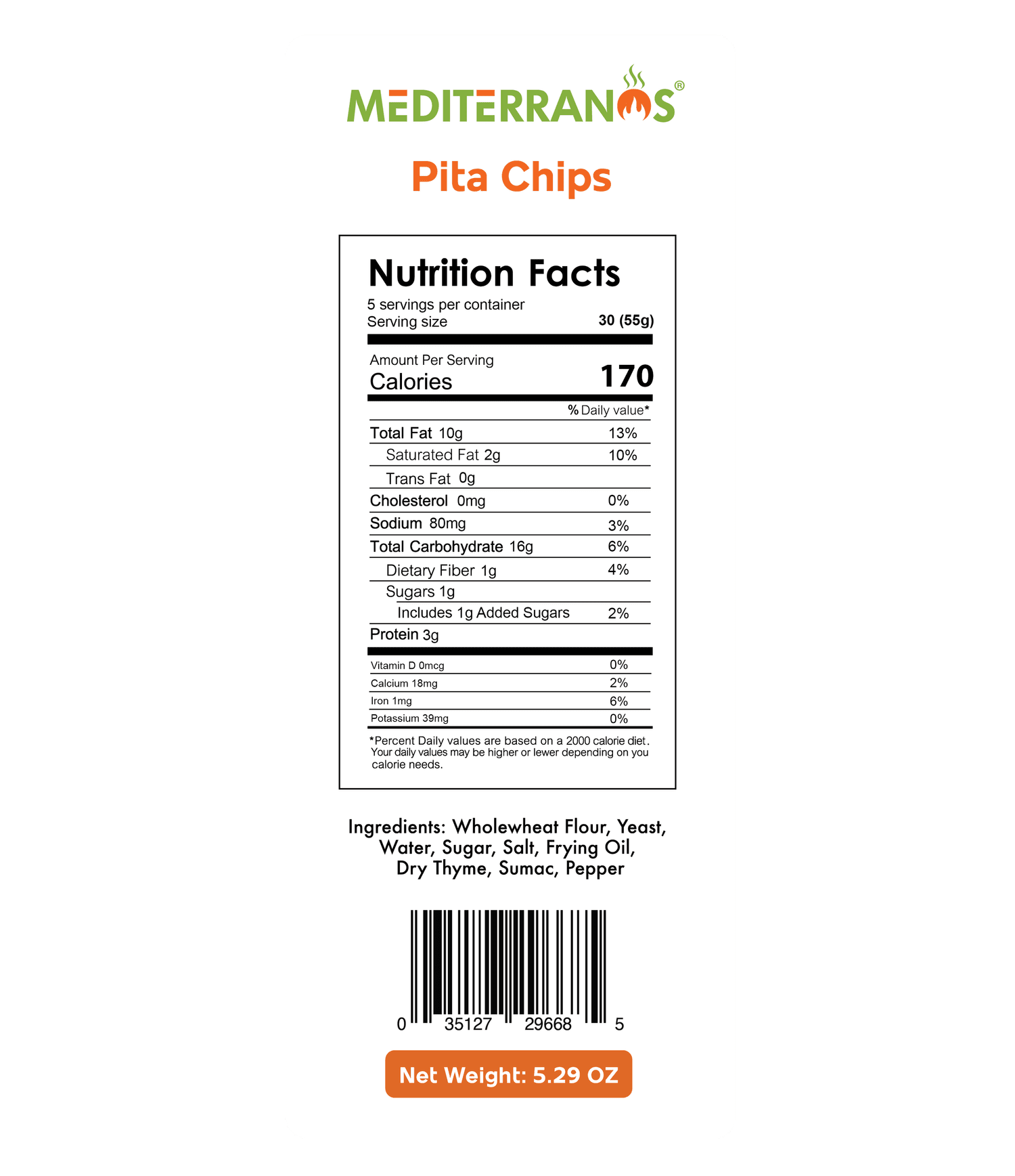 Zaatar Flavored Pita Chips - Mediterranean Spice Infusion